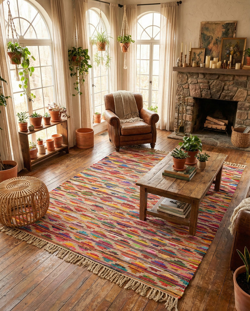 Tulum Trellis Collection Area Rug - Casablanca Rectangle Multi  lifestyle 8