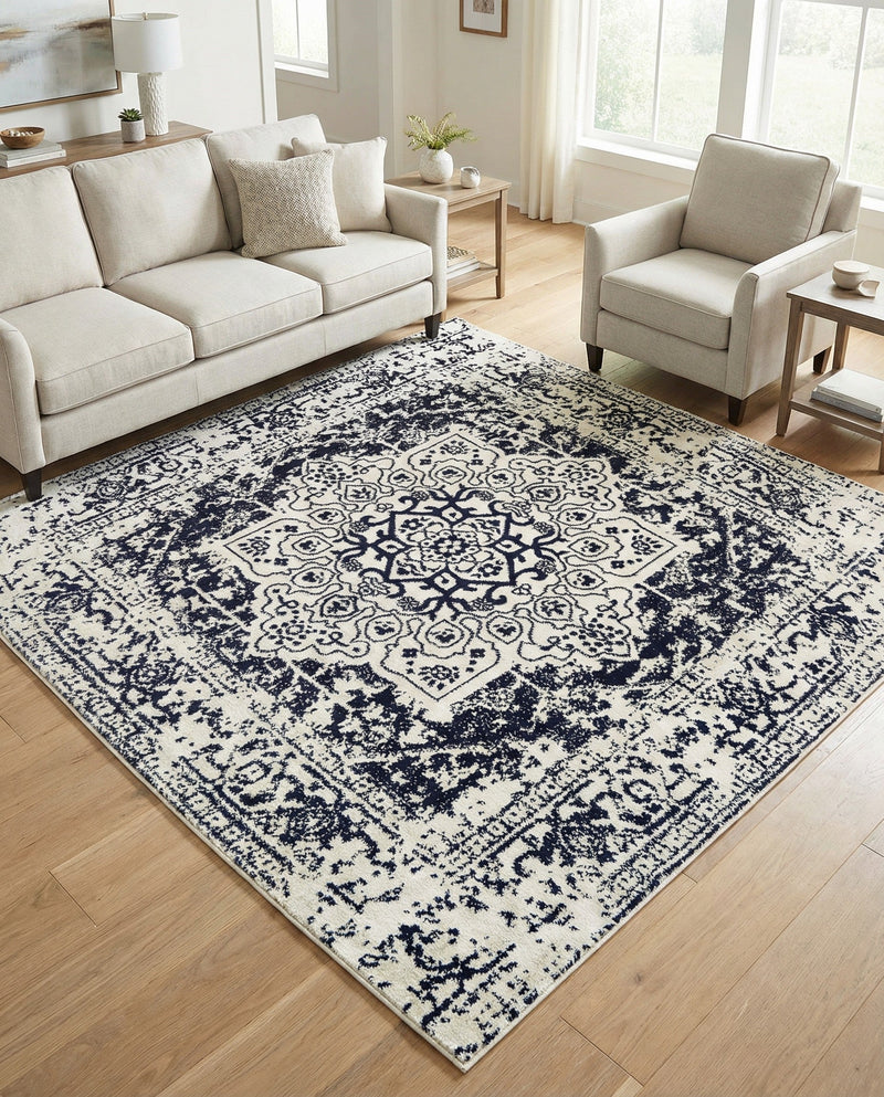 Georgetown Rugs Collection Area Rug - Dupont (Blue) Square Blue  lifestyle 60