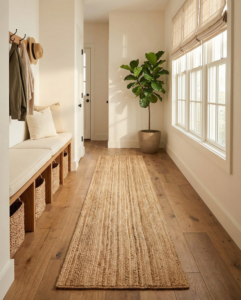 Woven Seaside Elegance Collection Area Rug - Coastline Runner Natural  lifestyle 69