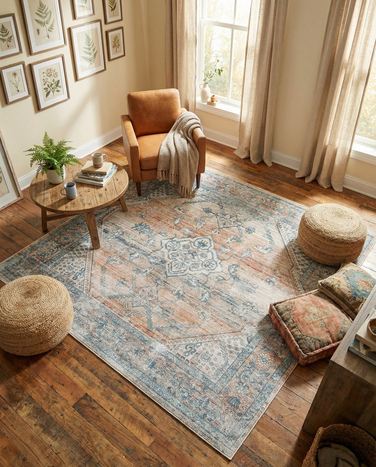Coastal Haven Collection Area Rug -  Marina Square Multi  lifestyle 222