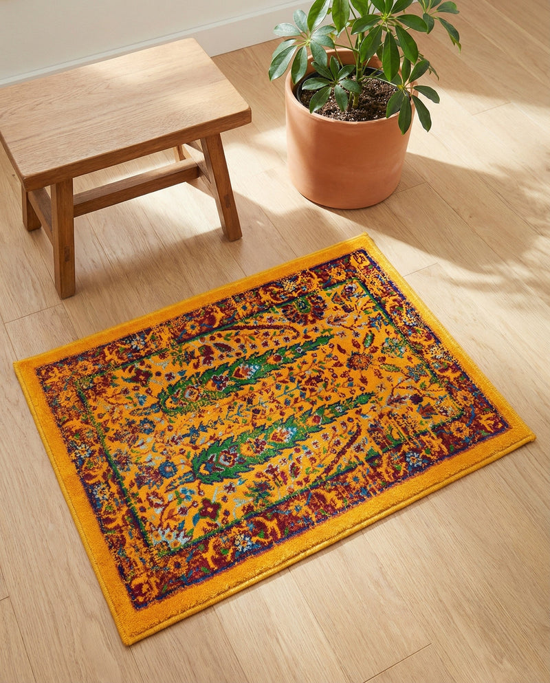 Caribbean Cove Collection Area Rug -  Tobago Rectangle Yellow  lifestyle 64