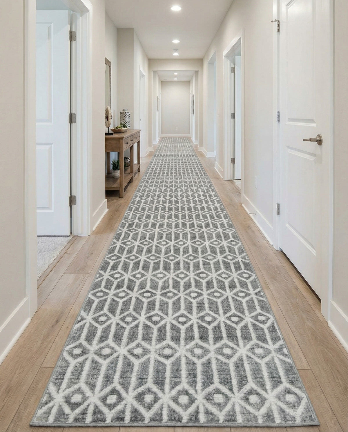 Garden Maze Retreat Collection Area Rug -  Mazeview Runner Gray  lifestyle 82