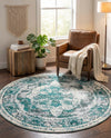Riviera Elegance Collection Area Rug -  Menton (Turquoise) Round Turquoise  lifestyle 60