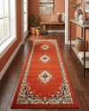 Tabriz Tapestry Collection Area Rug - Azerbaijan (Terracotta) Runner Terracotta  lifestyle 53