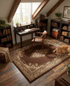 Tabriz Tapestry Collection Area Rug - Azerbaijan (Brown) Rectangle Brown  lifestyle 7