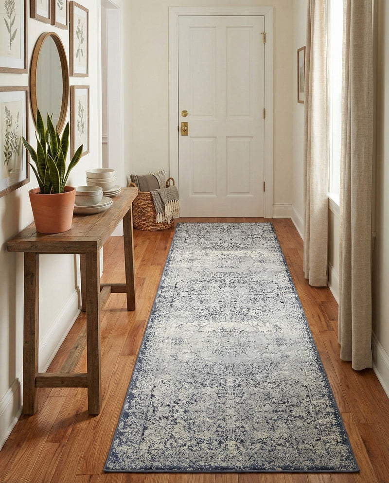 Coastal Manor Collection Area Rug -  Sailview Runner Dark Blue  lifestyle 27
