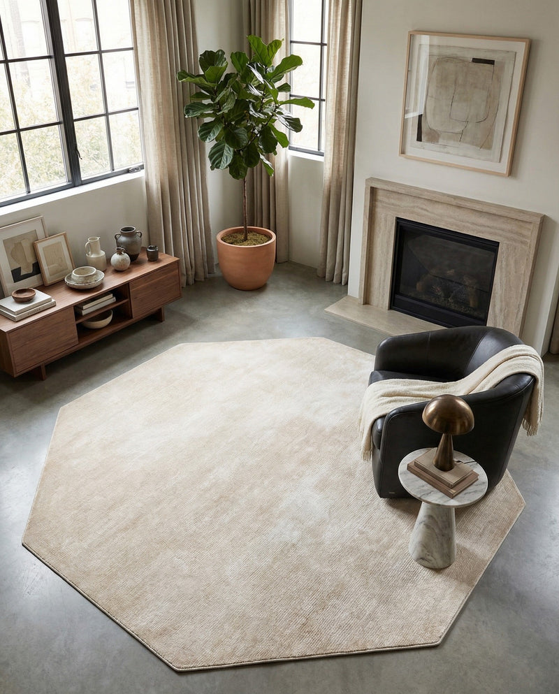 Bloomsbury Elegance Collection Area Rug -  Kensington (Ivory) Octagon Ivory  lifestyle 35