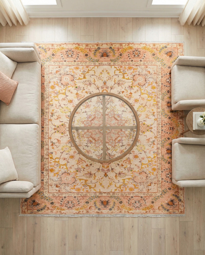 Bazaar Chic Collection Area Rug -  Fez Square Ivory and Gold  lifestyle 56