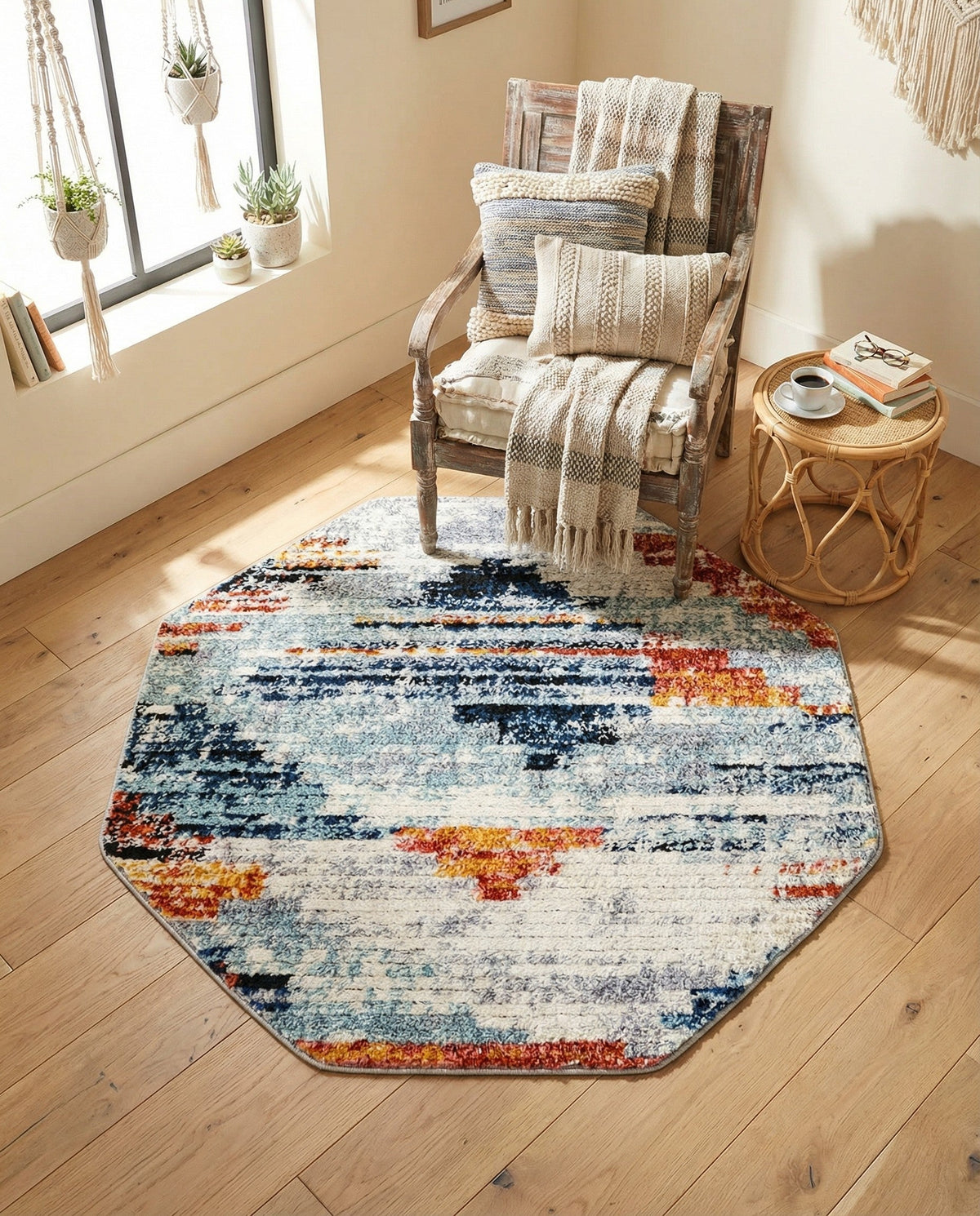 Santa Fe Trails Collection Area Rug -  Arroyo Octagon Multi  lifestyle 86