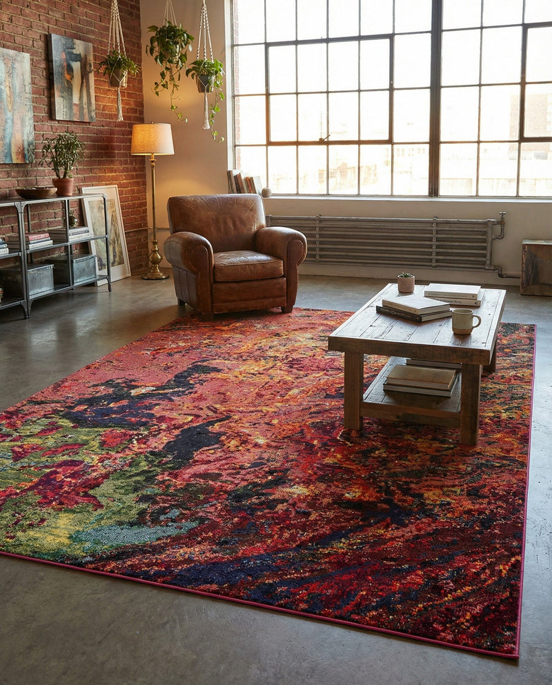 Autumnal Tapestry Collection Area Rug -  Chromaticville Rectangle Multi  lifestyle 13