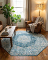 Coastal Haven Collection Area Rug - Seabreeze (Navy Blue) Octagon Navy Blue  lifestyle 38