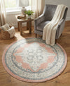 Beverly Grove Collection Area Rug -  Fairfax (Rose) Round Rose  lifestyle 32