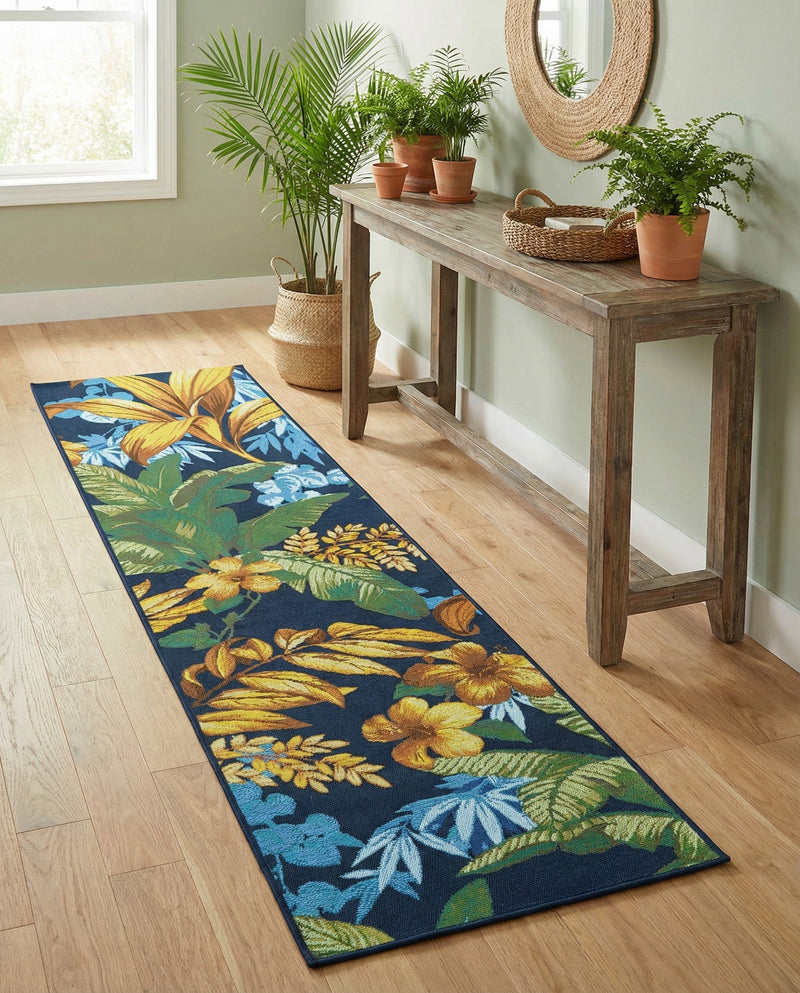Seaside Blooms Collection Area Rug -  Grove Runner Multi  lifestyle 50
