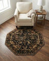 Neptune Elegance Collection Area Rug -  Galatea (Black) Octagon Black  lifestyle 55