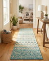 Mediterranean Lattice Collection Area Rug -  Casablanca (Ivory Blue) Runner Ivory Blue  lifestyle 37