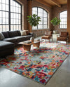 Chromatic Oasis Collection Area Rug -  Lagoon Rectangle Multi  lifestyle 18