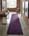 Solid Shag Seaside Collection Area Rug - Azure Cove (Violet) Runner Violet  lifestyle 48