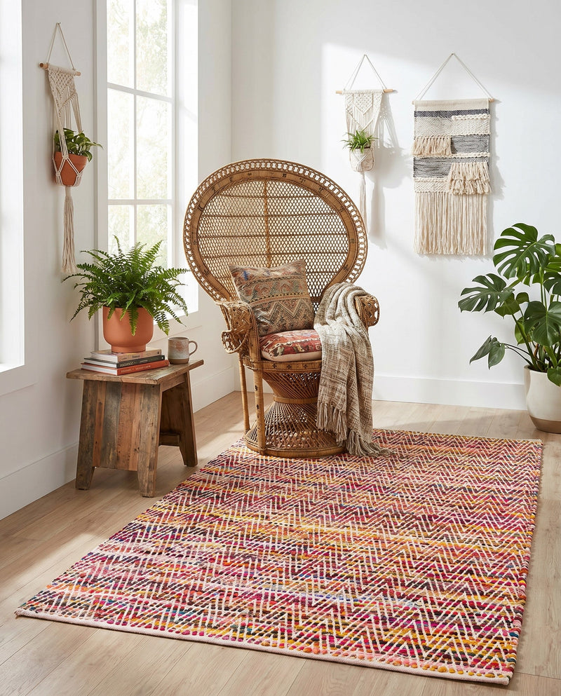 Zigzag Marina Collection Area Rug - HarborStripes Rectangle Multi  lifestyle 42