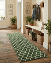 Lattice Gardens Collection Area Rug -  Bloomfield (Dark Green) Runner Dark Green  lifestyle 52