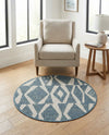 Coastal Terrace Collection Area Rug -  Tidepool Round Blue  lifestyle 52