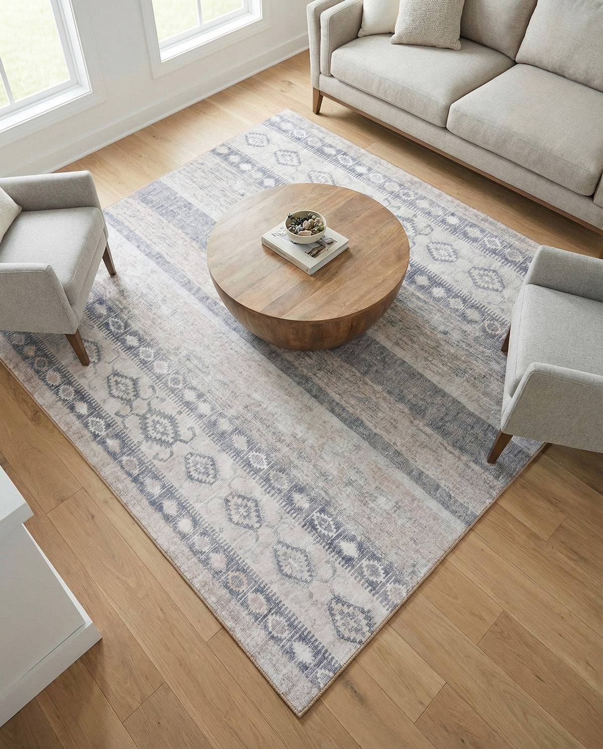 Heritage Elegance Collection Area Rug -  Edinburgh Square Gray  lifestyle 142