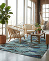 Sedona Vista Collection Area Rug -  Yucca Rectangle Blue  lifestyle 18