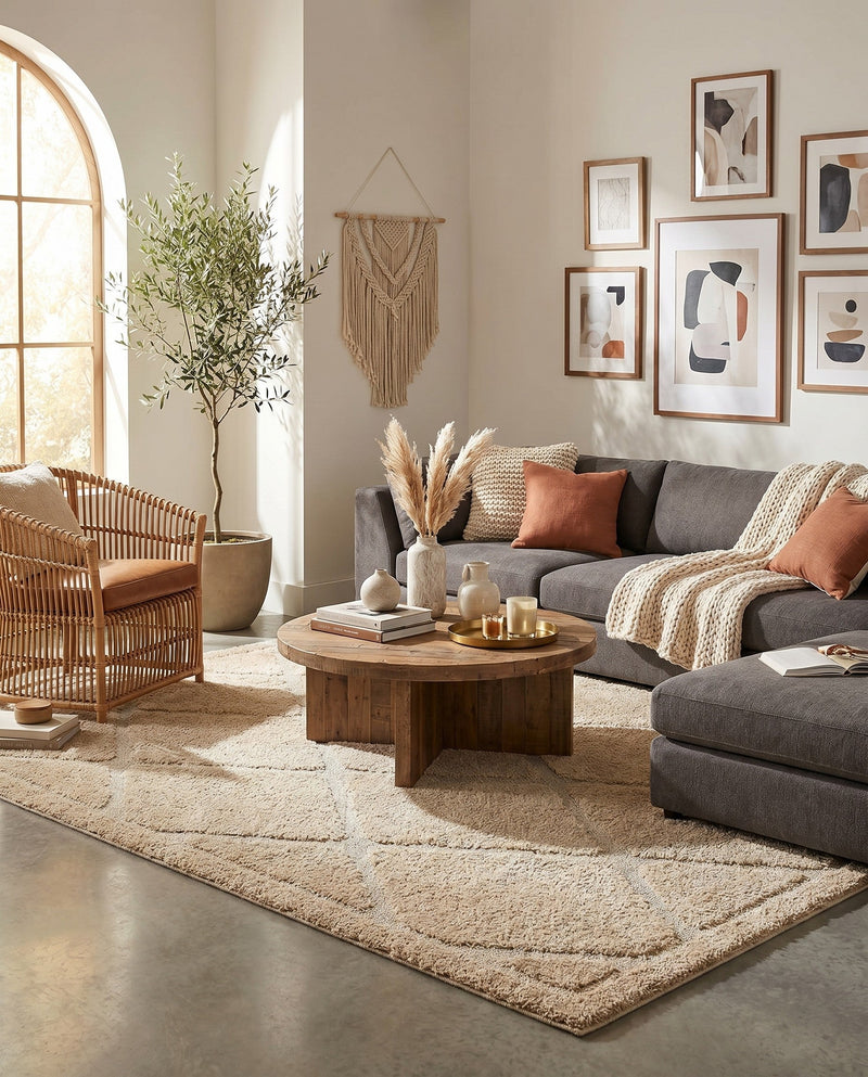 Trellis Haven Collection Area Rug - Havenwood Rectangle Beige  lifestyle 40