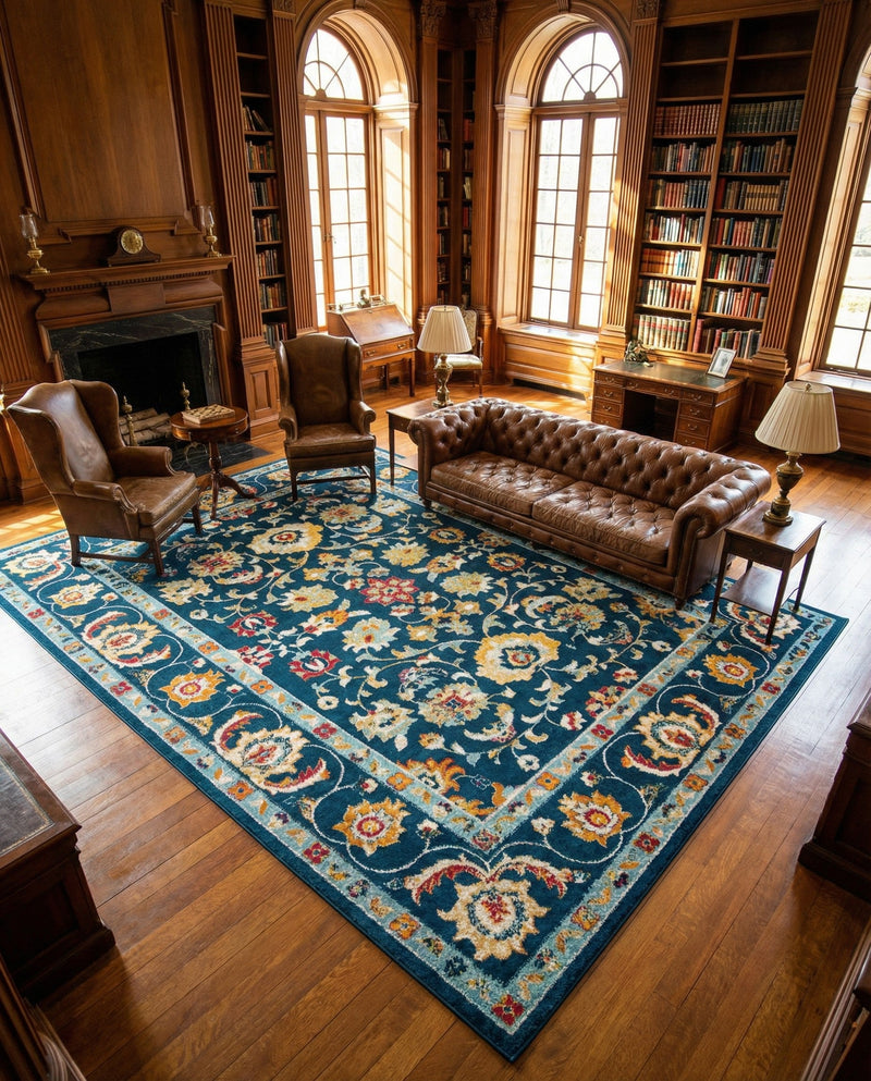 Adriana Terrace Collection Area Rug -  Positano (Navy Blue) Rectangle Navy Blue  lifestyle 7