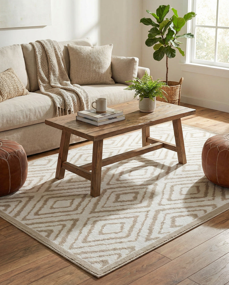 Sanctuary Retreat Collection Area Rug -  Oasis Rectangle Snow White  lifestyle 6
