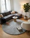 Cozy Comfort Shag Collection Area Rug - Haven (Cloud Gray) Round Cloud Gray  lifestyle 74