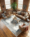 Savannah Elegance Collection Area Rug -  Tybee (Ivory Aqua) Rectangle Ivory Aqua  lifestyle 23