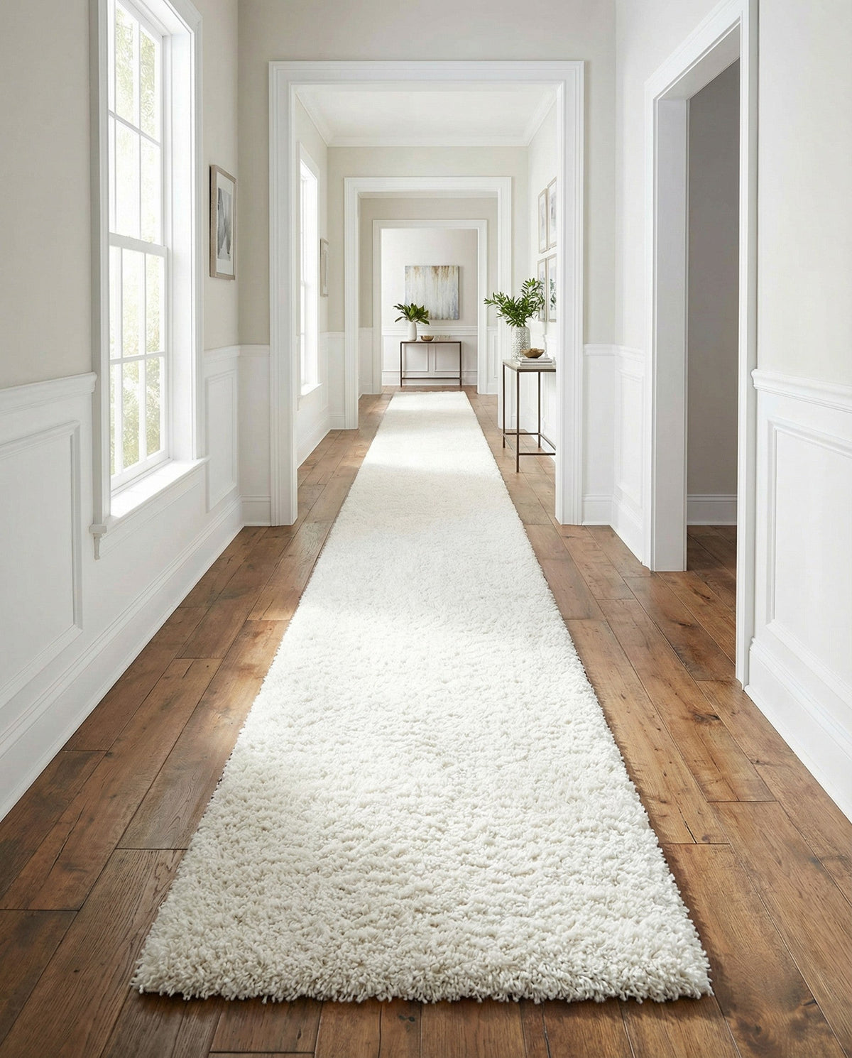 Alpine Plush Collection Area Rug -  Cortina (White) Runner White  lifestyle 90