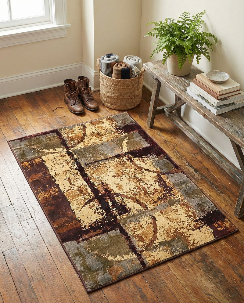 Bistro Lounge Collection Area Rug -  FlatWhite Rectangle Multi  lifestyle 7