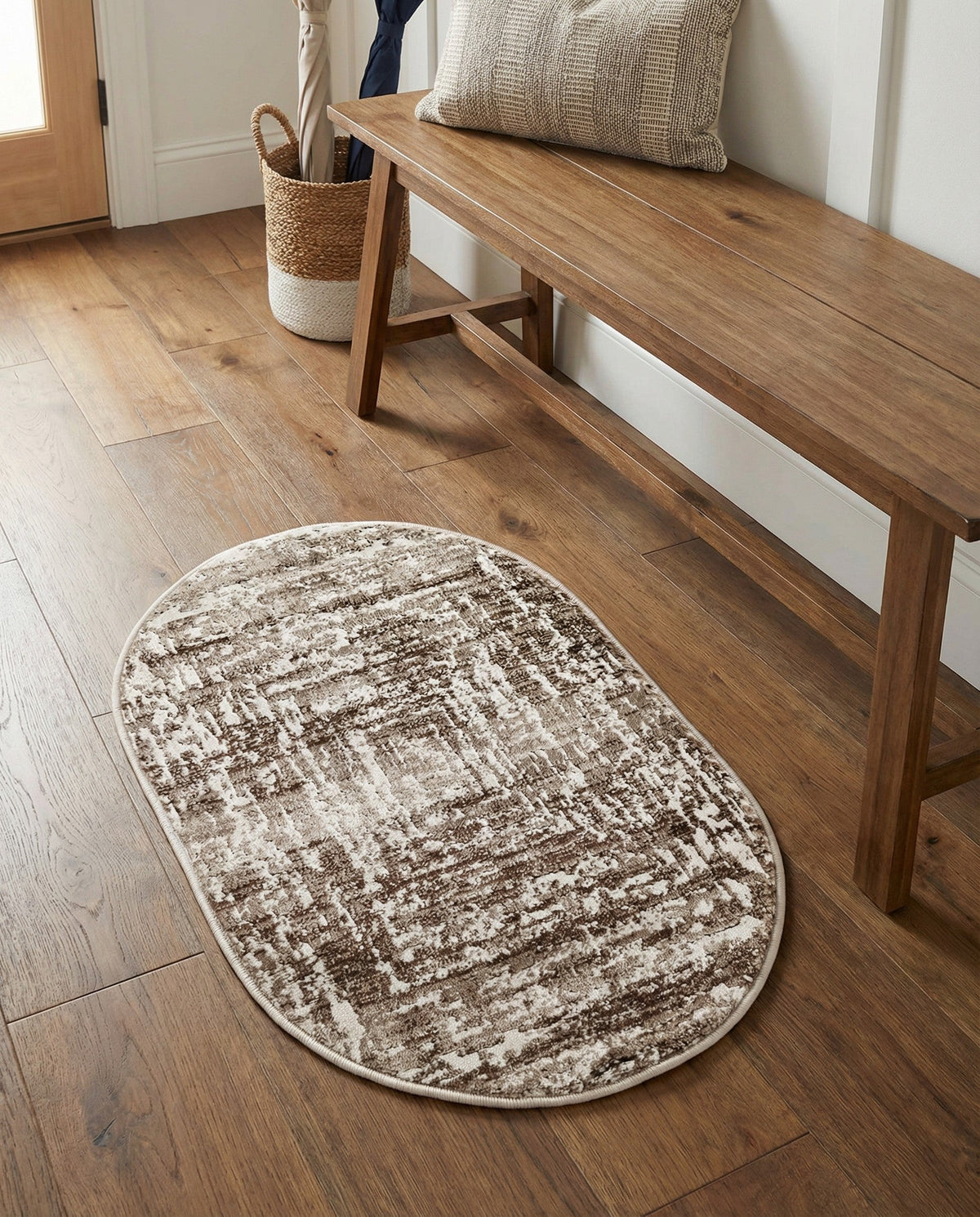 Sanctuary Retreat Collection Area Rug -  Asylum Oval Chocolate Brown  lifestyle 188
