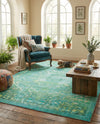 Baroque Era Collection Area Rug - Versailles (Spring Green) Rectangle Spring Green  lifestyle 15