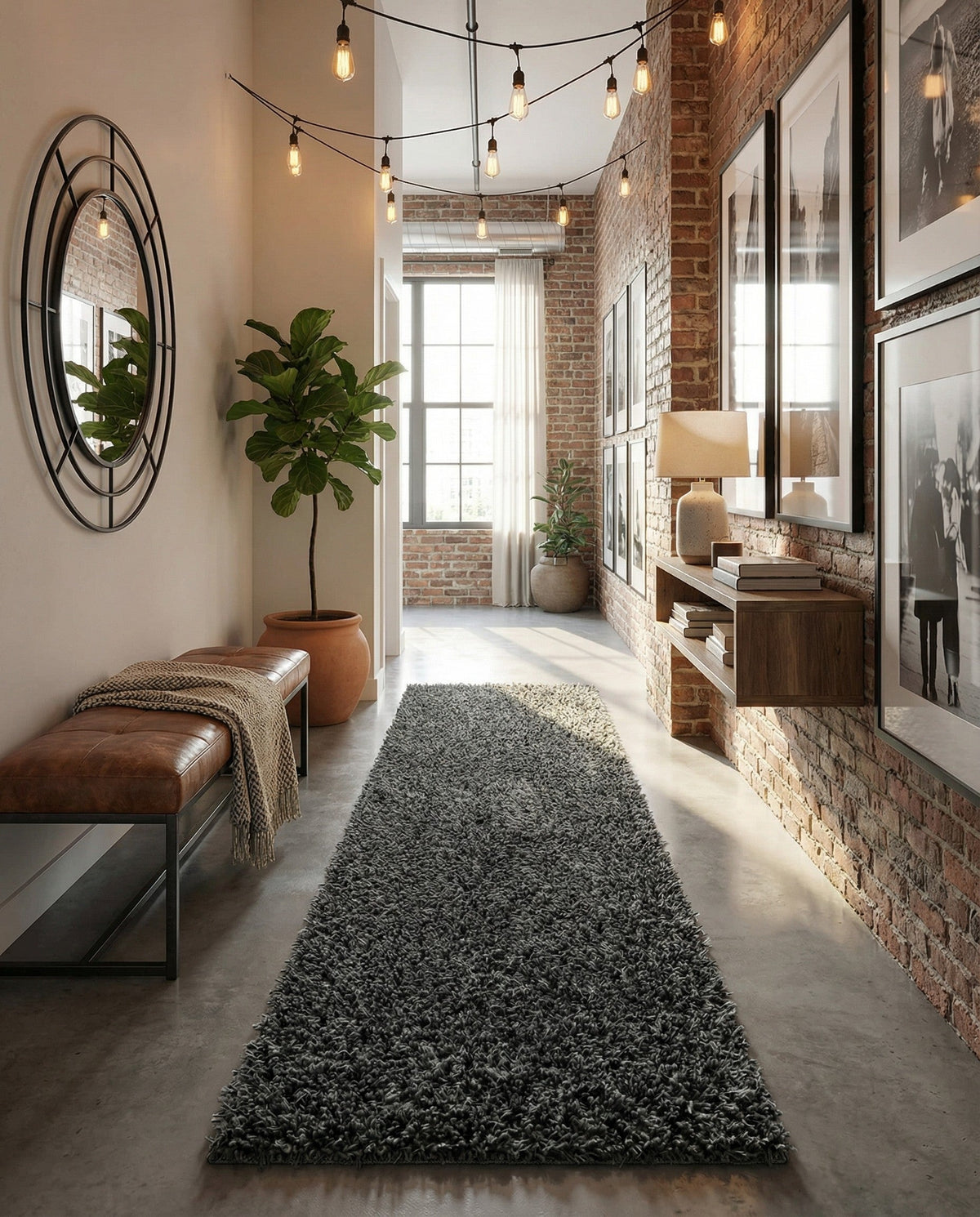 Alpine Plush Collection Area Rug -  Cortina (Peppercorn) Runner Peppercorn  lifestyle 80