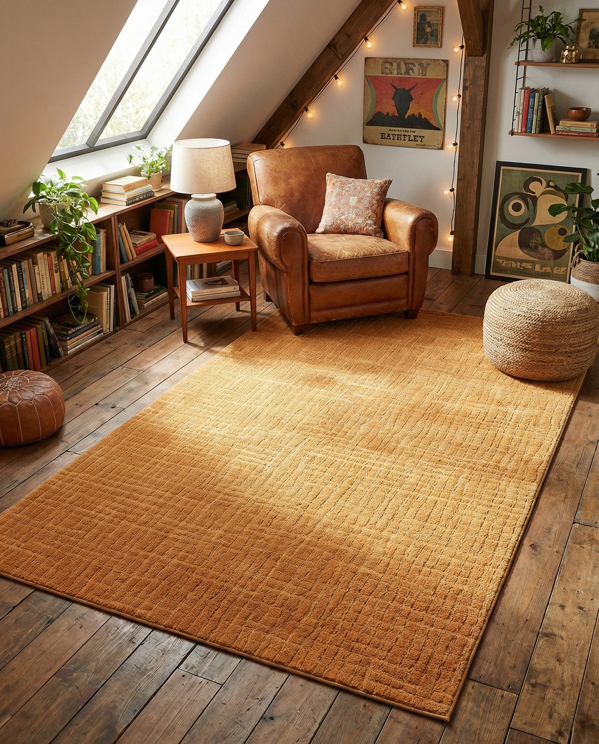Haven Tapestry Collection Area Rug - WhisperingFalls Rectangle Goldenrod Glow  lifestyle 39