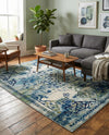Chateau Elegance Collection Area Rug -  Riviera Rectangle Blue  lifestyle 31
