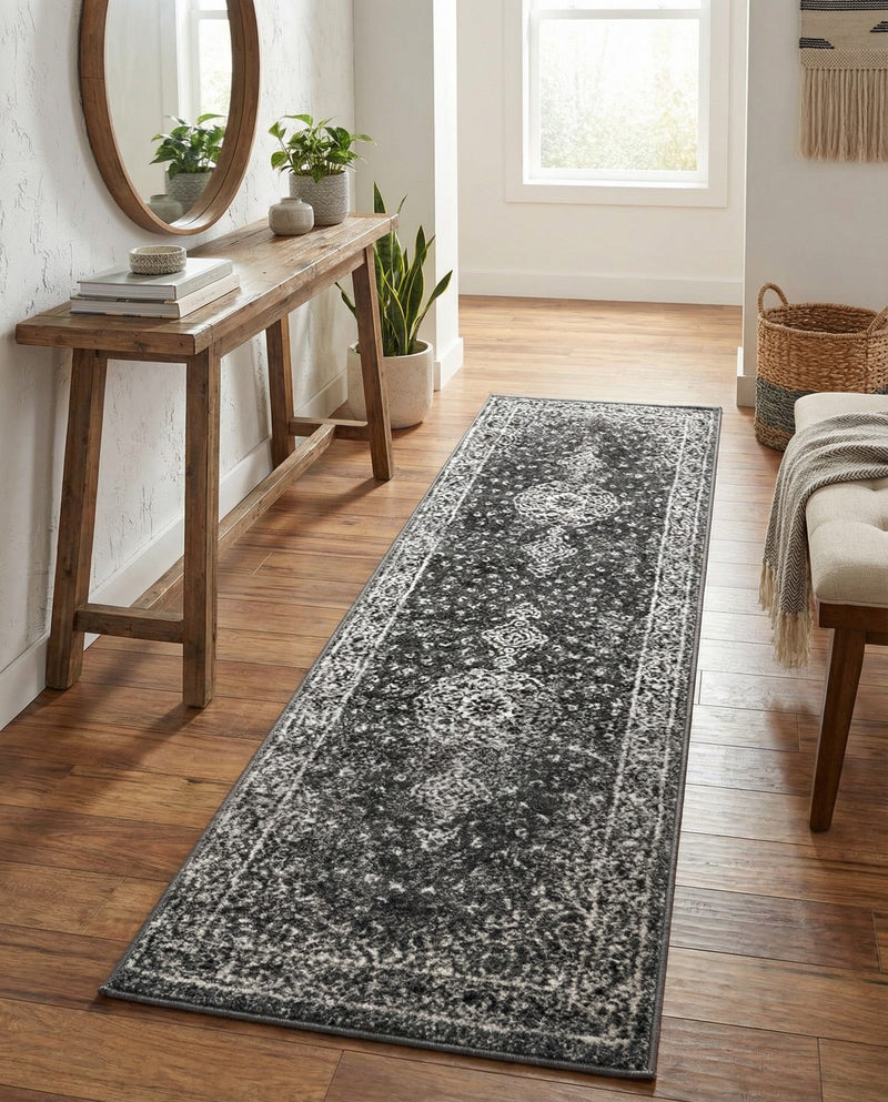 Dover Terrace Collection Area Rug - Marina (Dark Gray) Runner Dark Gray  lifestyle 40