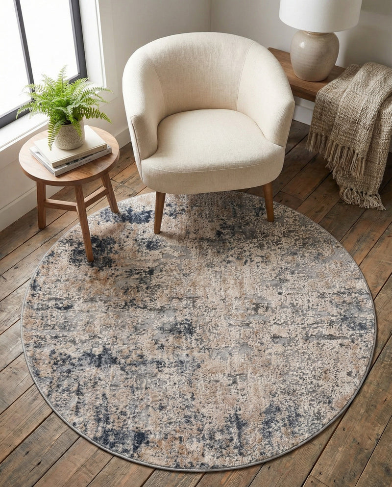 Aegean Elegance Collection Area Rug - Mykonos Round Cream  lifestyle 32