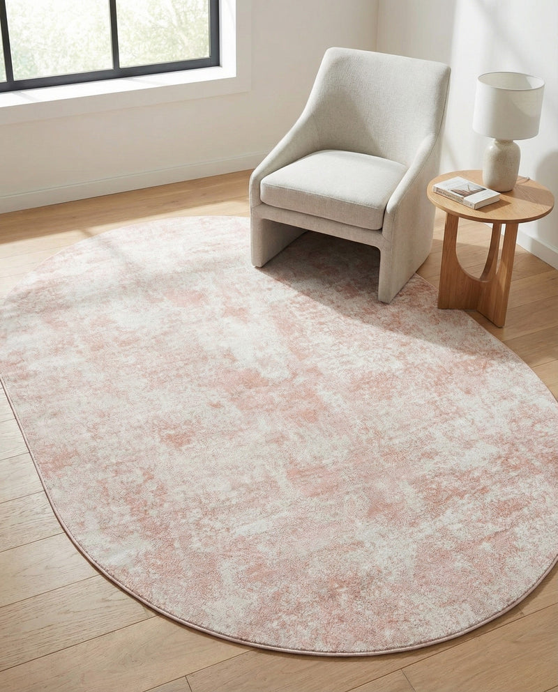 Luminara Sands Collection Area Rug - Elysium (Carnation Pink) Oval Carnation Pink  lifestyle 42