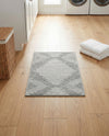 Seychelles Stripes Collection Area Rug - Mahe (Ivory and Gray) Rectangle Ivory and Gray  lifestyle 28