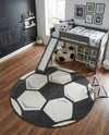 Wonder Tykes Collection Area Rug -  Mirth Round Black and White  lifestyle 31