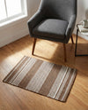 Hampton Stripes Wool Collection Area Rug - Montauk Rectangle Latte Brown  lifestyle 36