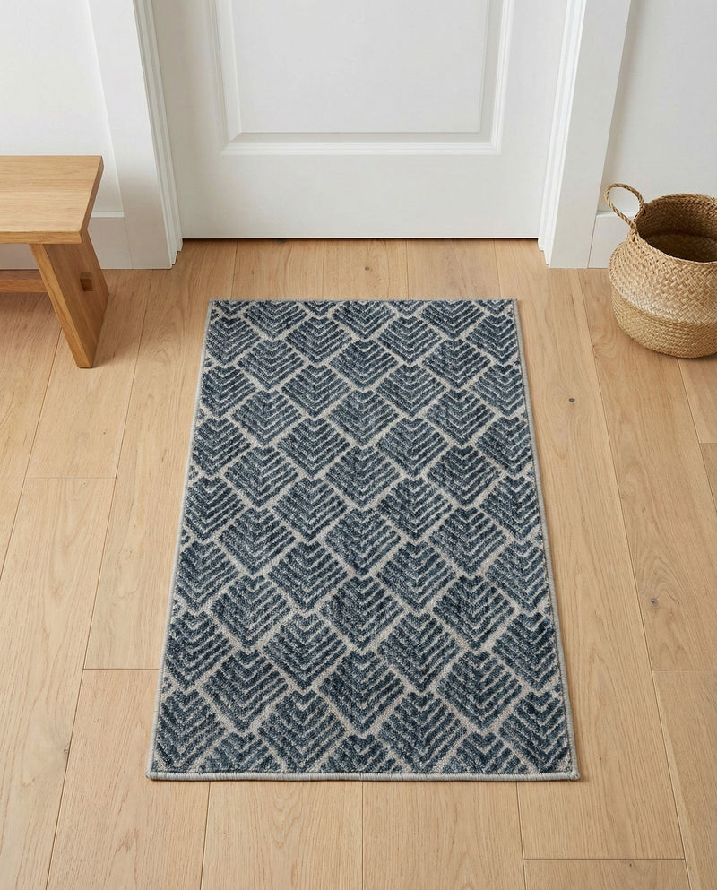 Geo Garden Lattice Collection Area Rug -  Casablanca Rectangle Harbor Blue  lifestyle 27