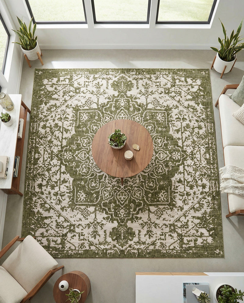 Urban Oasis Rugs Collection Area Rug -  Penthouse (Green) Square Green  lifestyle 19