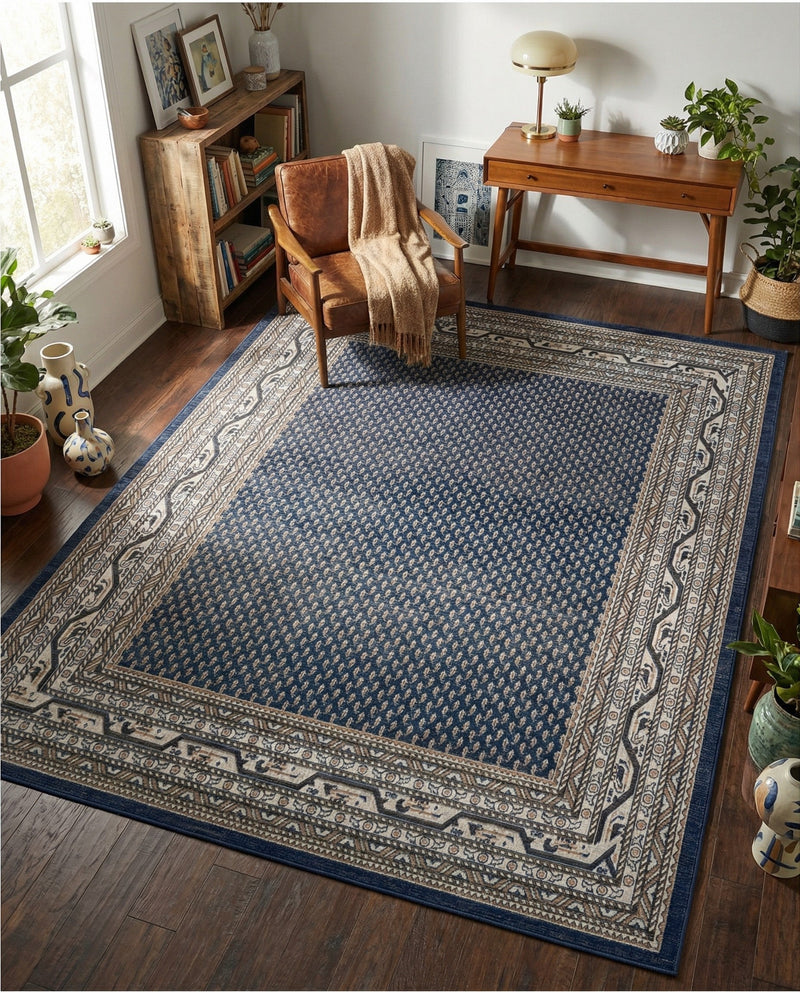 Soho Elegance Collection Area Rug -  Mercer (Blue) Rectangle Blue  lifestyle 4