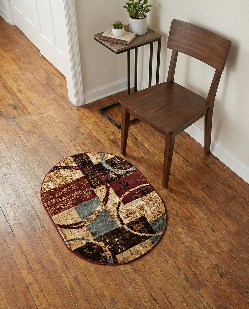 Bistro Lounge Collection Area Rug -  Ristretto Oval Multi  lifestyle 57