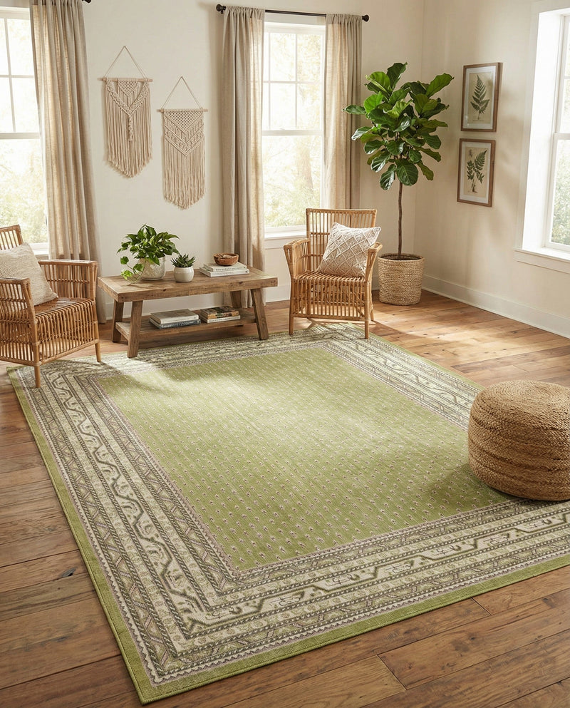 Soho Elegance Collection Area Rug -  Mercer (Green) Rectangle Green  lifestyle 11