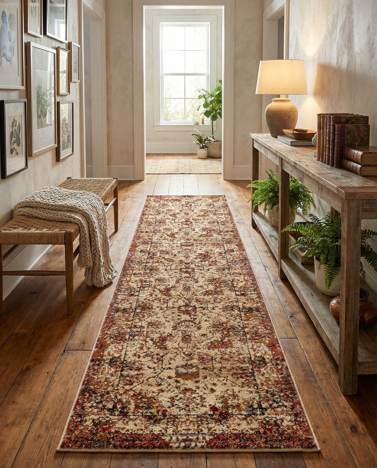 Neptune Elegance Collection Area Rug -  Galatea (Beige Cream) Runner Beige Cream  lifestyle 68